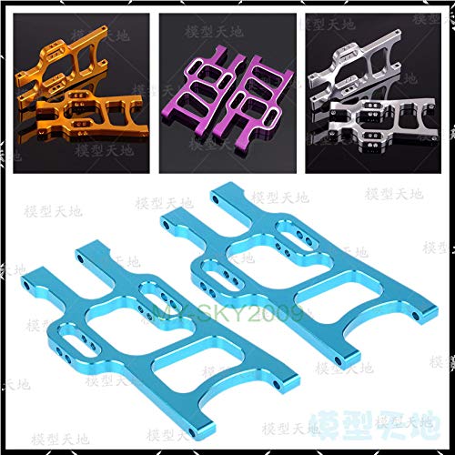 Wincom Dishman Accessories 2Pcs Hsp 108019 Aluminum Aolly Metal Front Lower Suspension Arm 08005 1/10 Upgrade Parts for 94108 94111 - (Color: Silver)