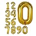 40 Inch Gold Foil Balloons Number 0, Number Balloons for Birthday Anniversary Party (Gold 0)