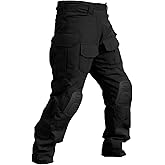 MERJAZ Men’s Tactical Pants with Knee Pads Water Resistant Cargo Pants Airsoft Paintball Military Hiking Pants No Belt