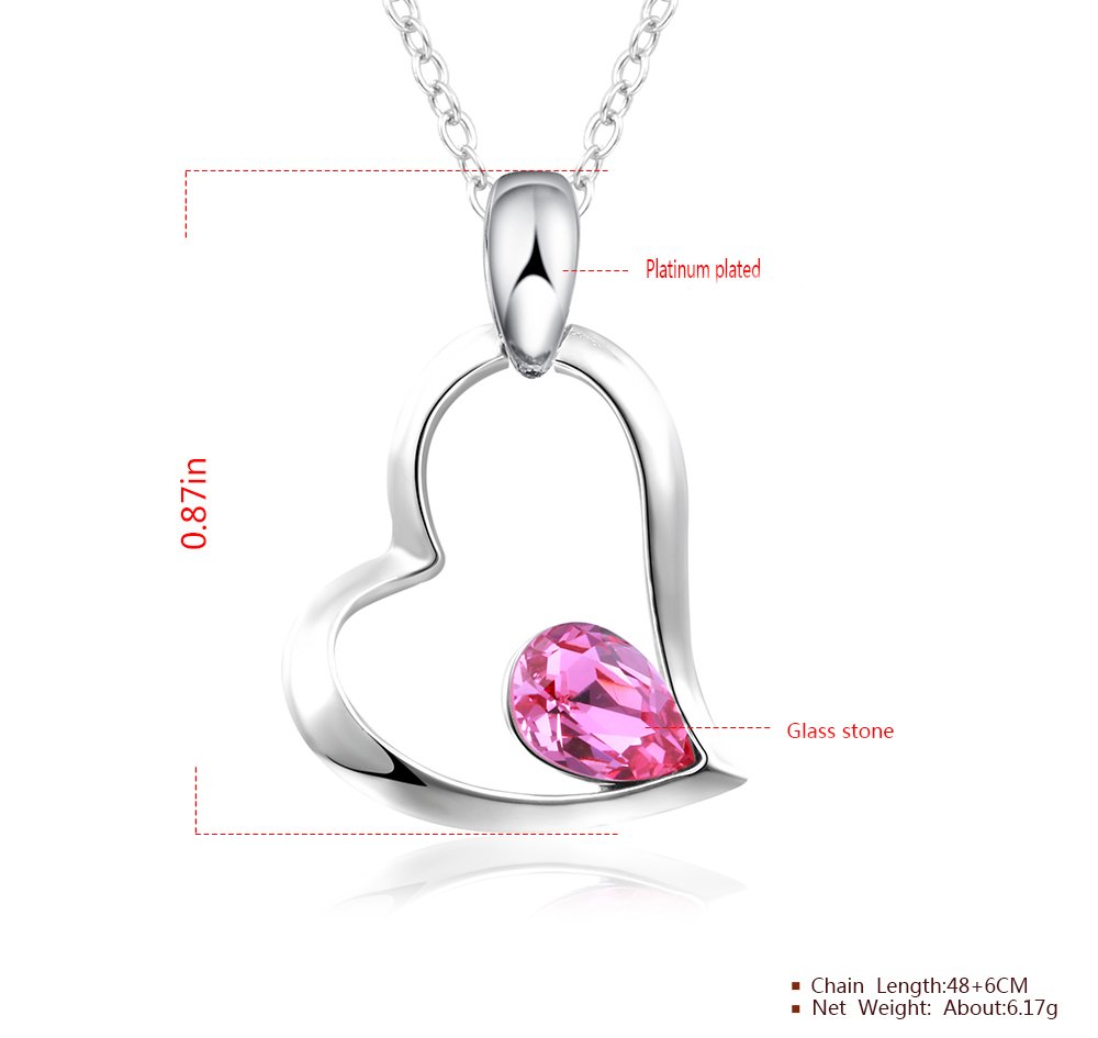 GEORGE · SMITH Romantic Memory Series Stuck in My Heart Love Pendant Necklace with Swarovski Rose Crystal Birthday Wedding Jewellery for Women