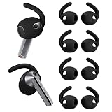 A-Focus Galaxy Buds 3 Ear Hooks Sport Ear Tips Replacement Anti-Slip Non-Slip Silicone Eartips and Covers Gel Wings Accessories Compatible with Samsung Galaxy Buds 3 Black 4 Pairs