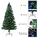 HOMCOM Pre-Lit Douglas Fir Artificial Christmas Tree with Fiber Optic / LED Lights and 8 Pre-Programmed Settings, 7' Tall
