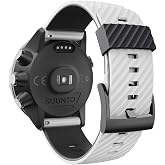 WIIKAI Replacement Strap Bands,Compatible for suunto 7/9/9 baro/Spartan Sport/D5,Silicone Watch Band (White+Black).