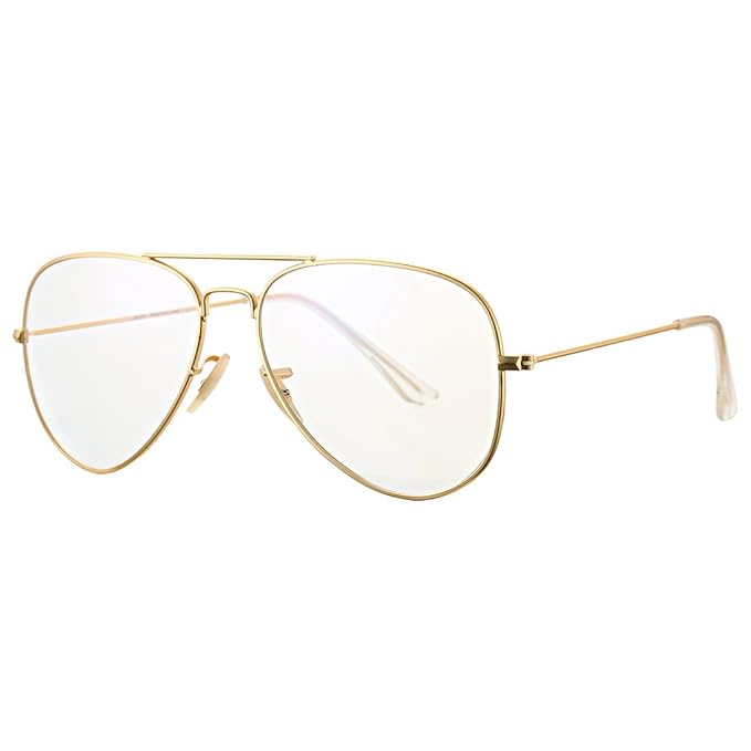 clear gold aviator glasses