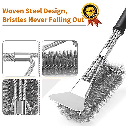 image for LuckIn 360° Clean BBQ Grill Brush Scraper, 18