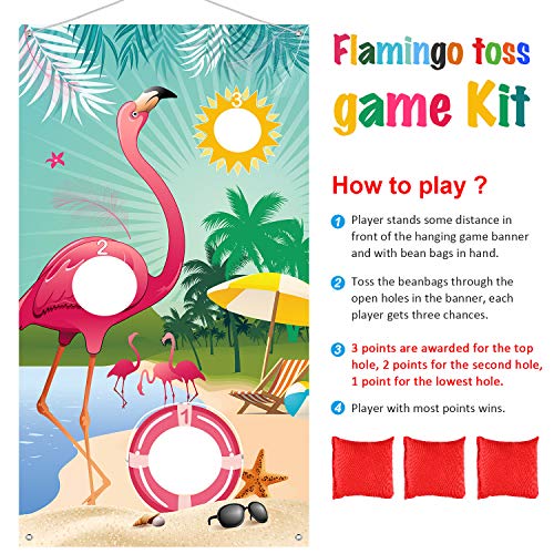 2 Summer+Flamingo+Backdrop+Banner+Decoration
