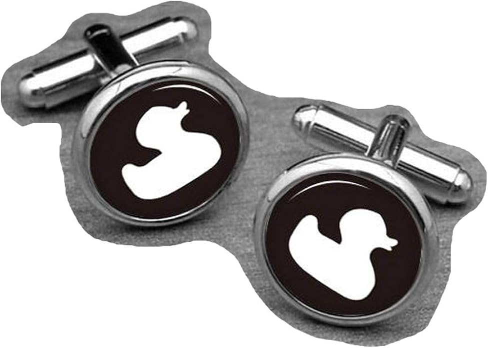chen jian xin Duck Cufflinks, Gifts for Men, Rubber Duck Cufflinks