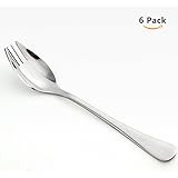 Spork 6-Pack Long Handle and Heavy Duty 18/10 Stainless Steel Sporks for Home Use and Outdoor Camping by PAIPIE