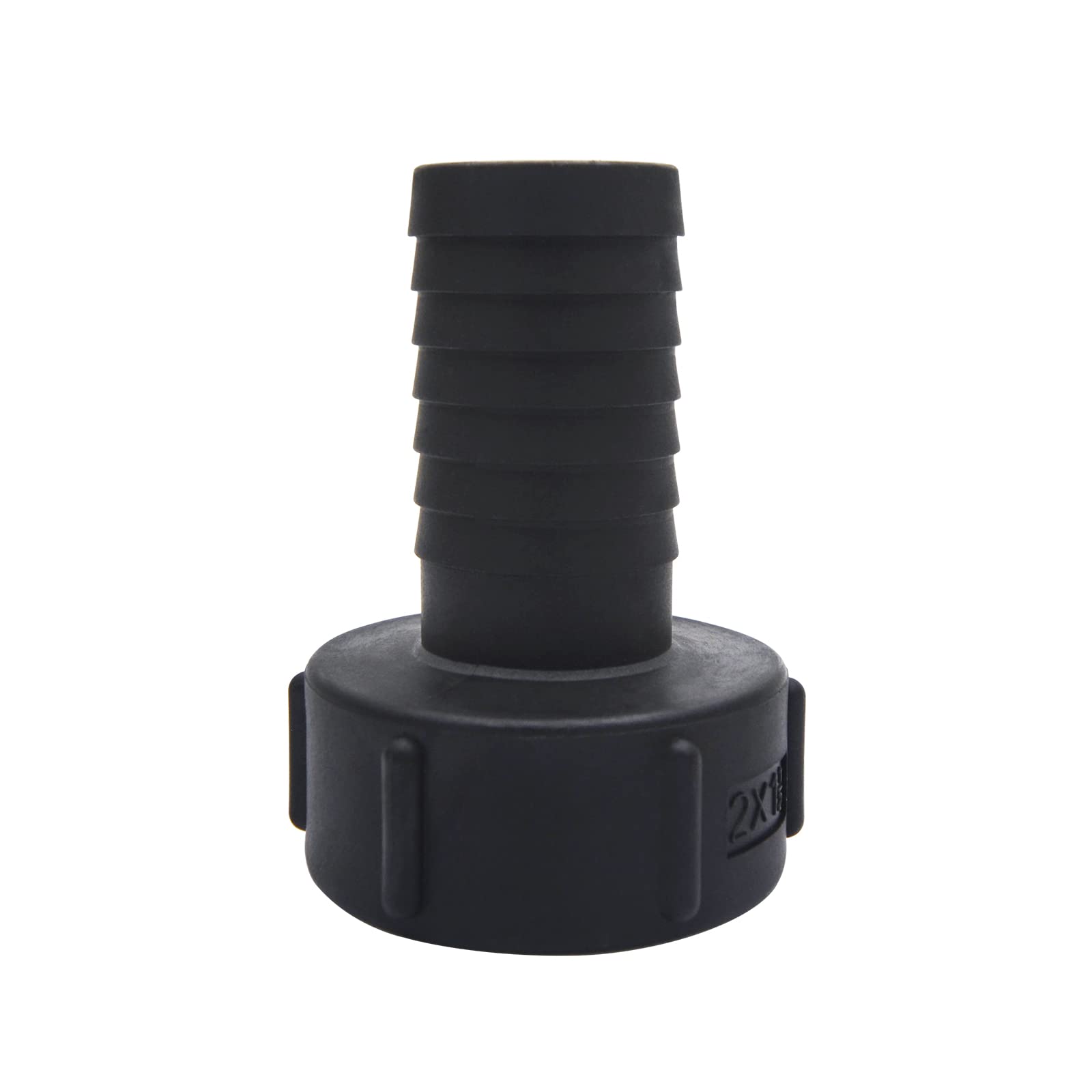 1.5" IBC Tank Fittings with Sealing Ring, Water Butt Tank Tap Connector Fit for 38MM Inside Diameter Hose Garden Hose Adapter Replacement Valve Parts (S60*6,Black)