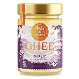 California Garlic Grass-Fed Ghee Butter by 4th & Heart, 9 Ounce, Pasture Raised, Non-GMO, Lactose Free, Certified Paleo and Keto