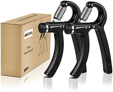 Hand Grip Strengthener 2 Pack, Adjustable Resistance 30-145 Lbs - Non-slip Grip Strength Trainer - Best Hand Exerciser Gripper for Finger, Forearm, Wrist and Arm Training by Zebra Sports
