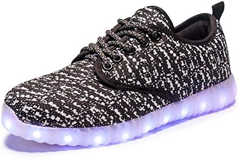 softance Men Women Light Up Shoes LED Flashing Sneakers Light-up Running Shoes (5.5US-WOMEN/4US-MEN=EU/FR 36, Black)