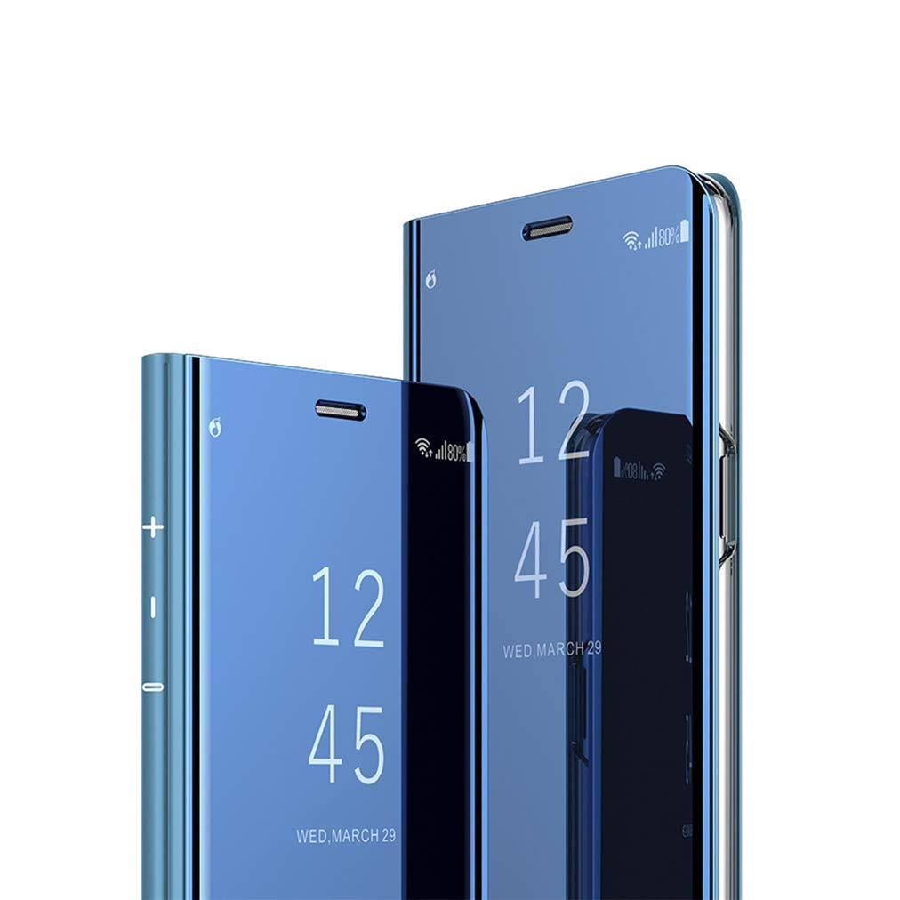 MRSTER Flip Case for iPhone X Mirror Design Clear View Bookstyle Protecter Shell With Kickstand Cover for Apple iPhone XS/iPhone X (5.8"). Flip Mirror: Blue โ image 1