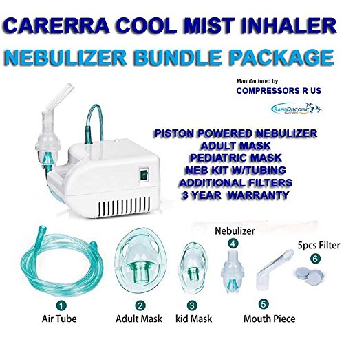 Compact Vaporizer Compressor with Full Mask Kit & Pediatric Mask Kit - Carerra Cool Mist - Thumbnail 4
