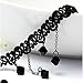 JQUEEN Lolita Black Braided Fabric Lace Choker Collar Beads Tassel Chain Necklace