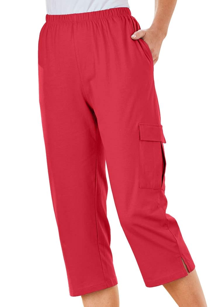 AmeriMark Womens Cotton Cargo Capris 