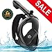 Full Face Snorkel Mask, Advanced Safety Breathing System Allows, You to Breathe More Fresh Air While Snorkeling, 180 Panoramic Anti Fog Anti Leak Foldable Snorkeling Mask for Adult and Kids