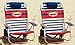 2 Tommy Bahama Backpack Cooler Chair with Storage Pouch and Towel Bar (Red/White/Blue & Red/White/Blue)