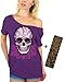 Awkwardstyles Sugar Skull Pink Roses Off Shoulder Tops T-Shirt + Bookmark