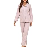 U2SKIIN Womens Button Up Pajama Sets Soft Long Sleeve Pajamas for Women Warm Flannel Knit Lounge Sets