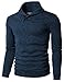 H2H Men's One Button Point Shawl Collar Knited Slim Fit Pullover Sweater
