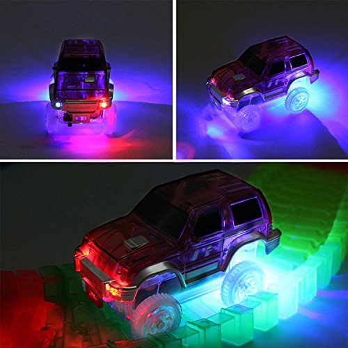 image for HOERIE Car Track Replacement Toy Car (3-Pack) Glow in the Dark Racing 