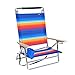 Deluxe 5 pos Lay Flat Aluminum Beach Chair w/ Cup Holder