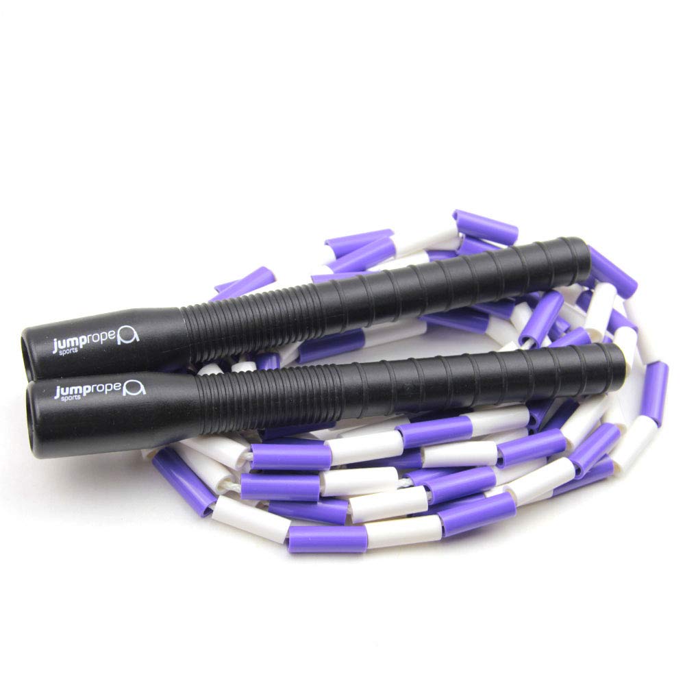 Jump Rope Sports Freestyle Bead Skipping Rope Adjustable Length, purple / white