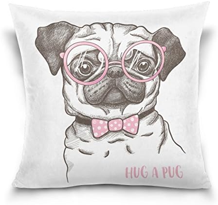 Top Carpenter Fashionable Pug Velvet Plush Throw Pillow Cushion Case Cover - 20" x 20" - Invisible Zipper Home Decor Floral for Couch Sofa No Pillow Insert