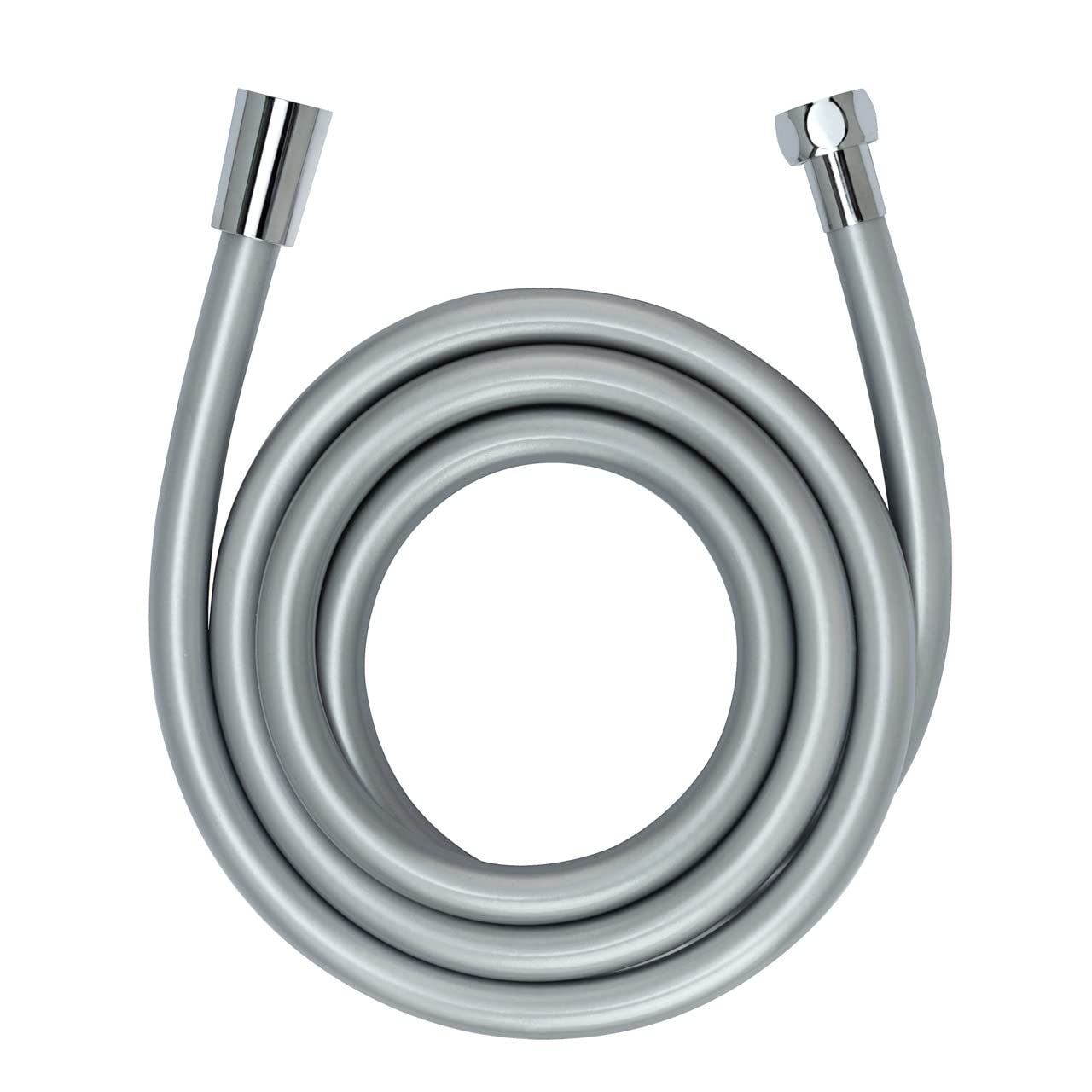 WENKO Design Shower Hose Silver - Shower Hose with Anti-Twist Protection and Drinking Water Approval, Plastic, 175 cm, Silver
