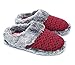 Ofoot Women's Cashmere Knitted & Plush Memory Foam Anti-slip Indoor Slippers with TPR Sole