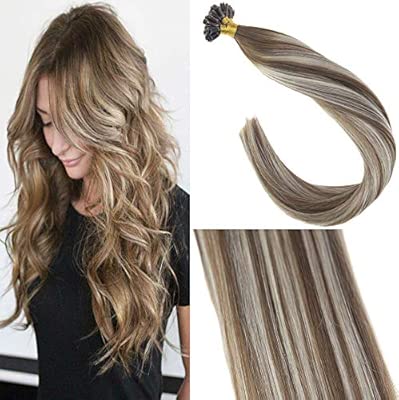 Promocion Sunny 14 Pulgadas 50mehcas Balayage Extensions De Cabello Humano Queratina De Pelo Liso 6 Castano Marron Ombre 60 Rubia Blancas Con 6