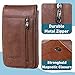 Hengwin Cell Phone Holster Pouch Vertical Leather iPhone Holster Case with Belt Loop Men Travel Purse Waist Bag Belt Clip Holster for iPhone XR Samsung S9 S8 Plus +Keyring