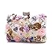Women's Evening Clutch Bag Satin Flower Pearl Beaded Evening Handbag Bridal Clutch Purse Prom