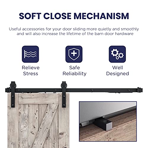 SMARTSTANDARD 5 FT Sliding Barn Door Soft Close Hardware Kit 5 ft10
