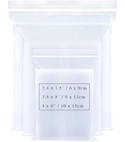 WHITE Block Bags RELOC ZIPPIT 3x5 4mil H. D. 3 X 5" 4 Mil Bags 100 - Foto 3