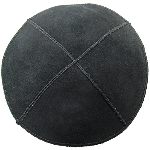 Suede Klipped Kippahs (medium, black)
