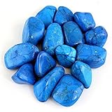 Crystal Allies Materials: 1lb Bulk Tumbled Blue Howlite Stones from South Africa - Large 1