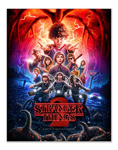 Stranger Things Poster Prints Set of 4 (11 inches x 14 inches) Season 1-2 - 3 - Eleven Dustin Lucas Mike Will Max Hopper