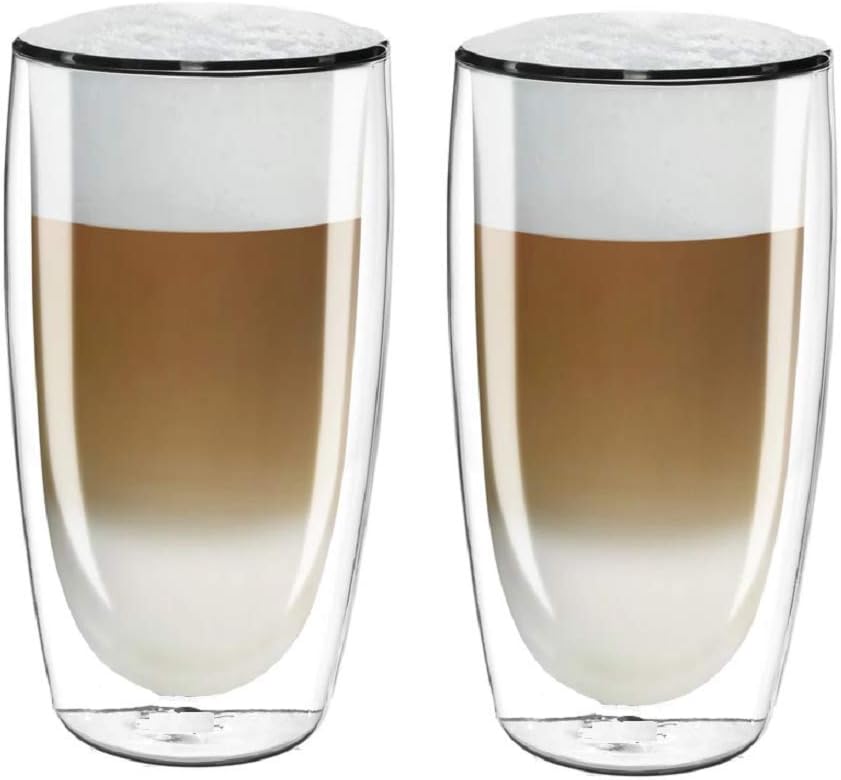 AqualogisDouble Wall Thermo Insulated Glass - Latte Macchiato 350ml, Set of 2
