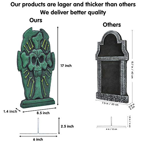 17” Halloween Foam Graveyard Tombstone (5 Pack), Headstone with