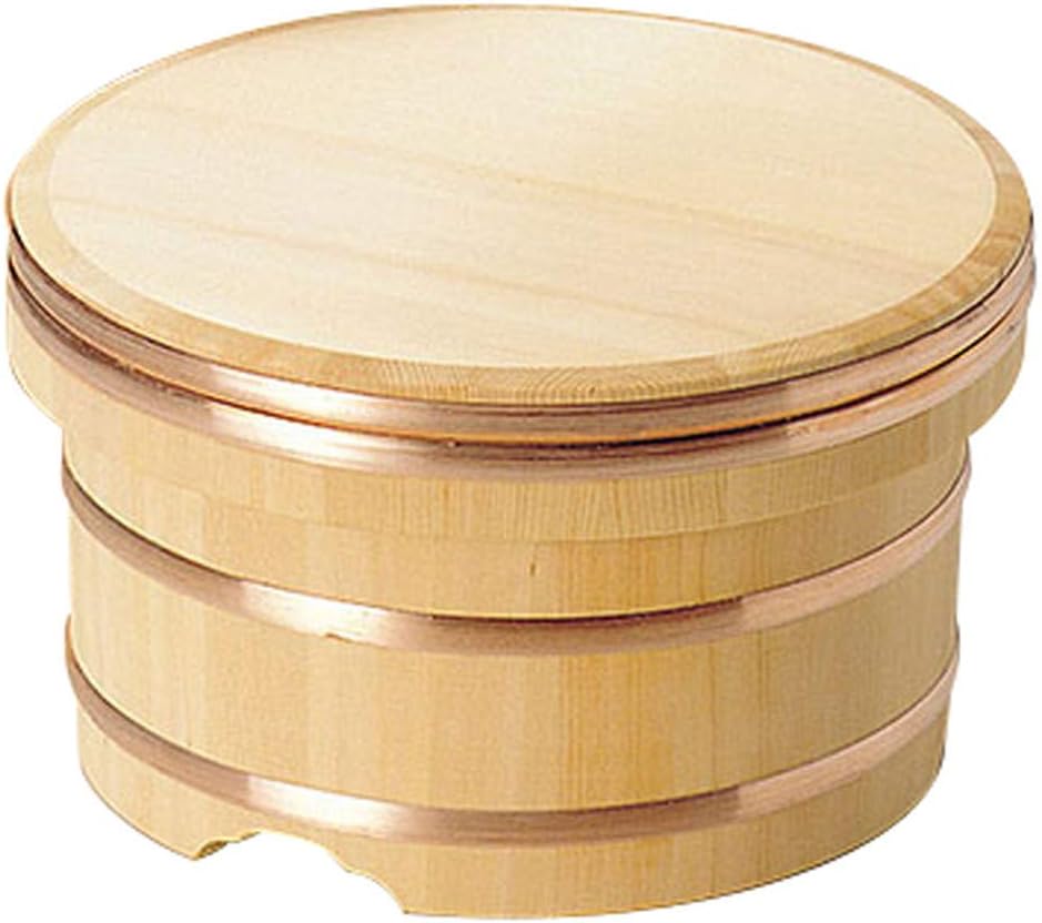 Food Storage & Organization Wooden Container for Cooked Rice Edobitsu Moth Sawara [ Body Outside Dimension: Φ18 x H12.5cm: About 630ml ] Japanese Food Sushi Sashimi Kitchenware