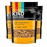 KIND Healthy Grains Granola Clusters, Oats and Honey with Toasted Coconut, Gluten Free, 11 Ounce Bags, 3 Count