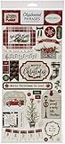 Carta Bella Paper Company CBCM106022 chipboard, red, Green, tan, Black, White