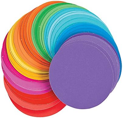 Fun Express Paint Chip Paper Circles - 1200 Pieces - Educational and Learning Activities for Kids