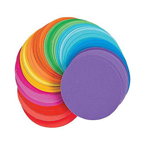 Fun Express Paint Chip Paper Circles - 1200 Pieces - Educational and Learning Activities for Kids