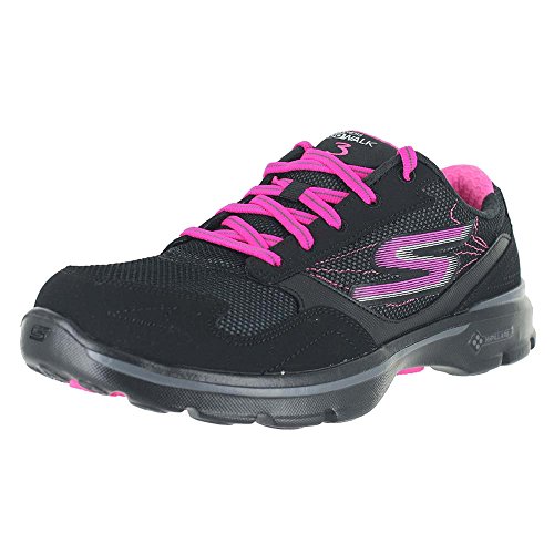 Skechers Performance Women's Go Walk 3 Climate Series Walking Shoe, Black/Hot Pink, 6 M US