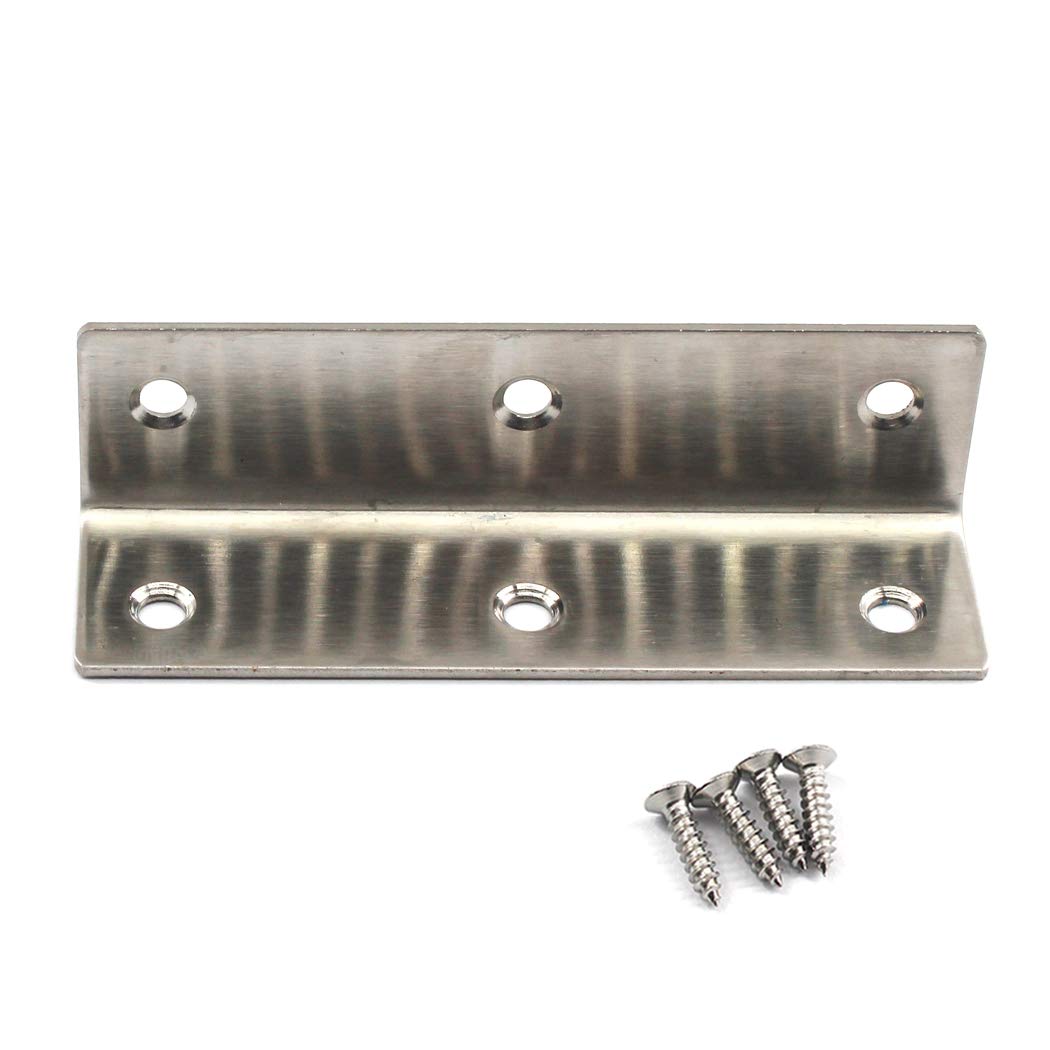 (6 Pieces) Angle Connector Corner Brackets Stainless Steel L Shape Brace Brackets for Wood Shelving 100x25x25mm