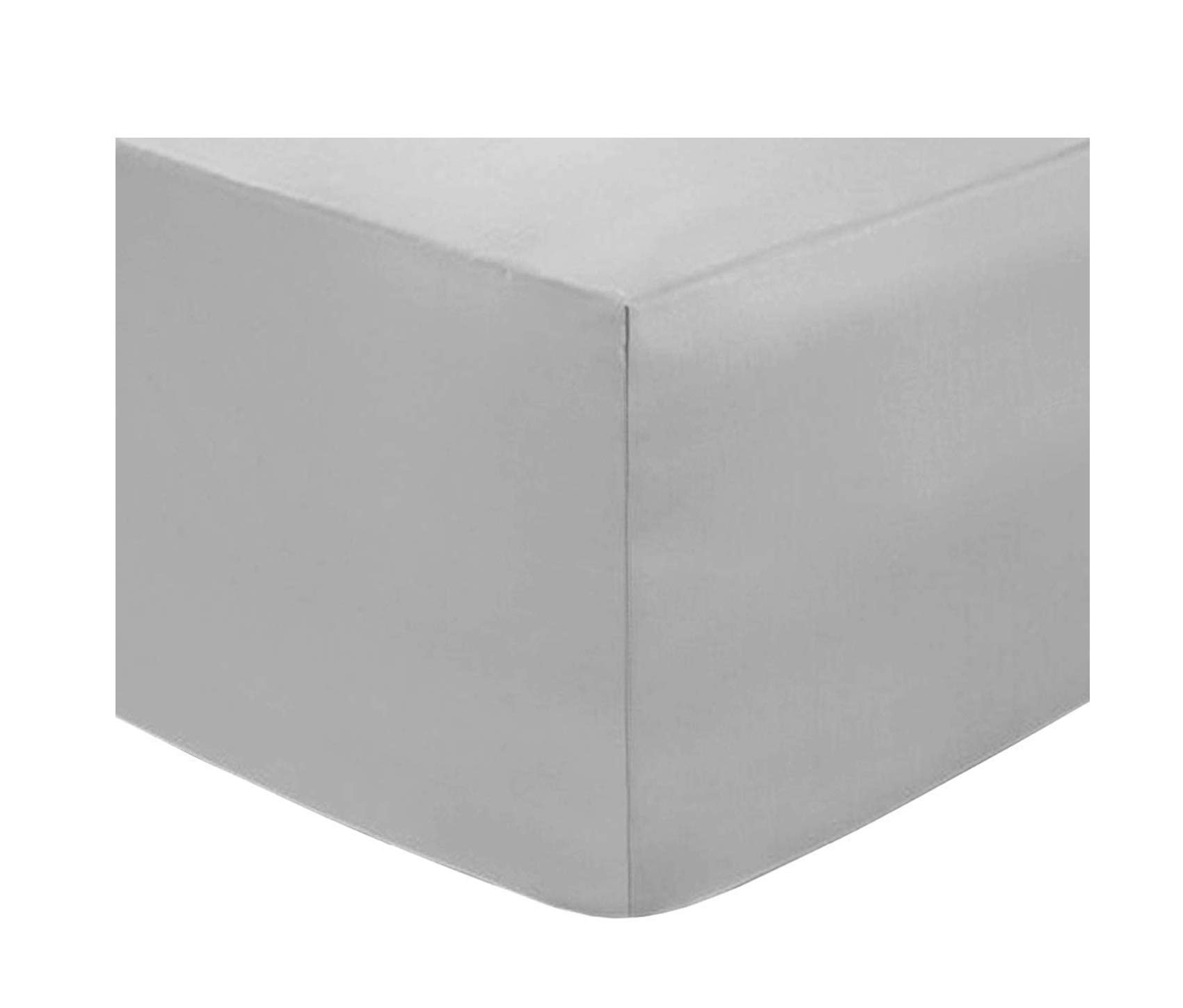 Sleep&Snuggle Egyptian Cotton Fitted Sheet 200 Thread Count Ultra Soft UK Sizes (Silver, Super King)