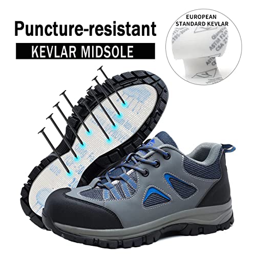 ISOOUS Safety Shoes Men Women Lightweight Work Shoes Steel Toe Breathable Safety Footwear